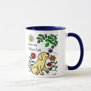 Gelbes Labrador u. Grün Tasse