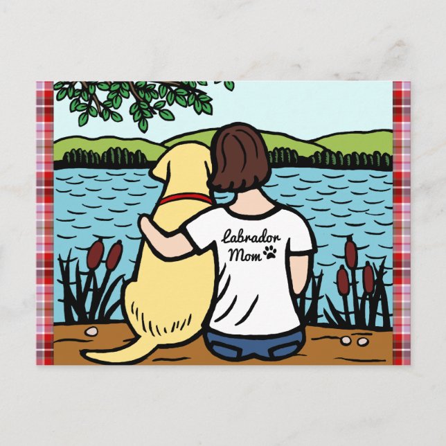 Gelbes Labrador und Mama 2 Postkarte (Vorderseite)