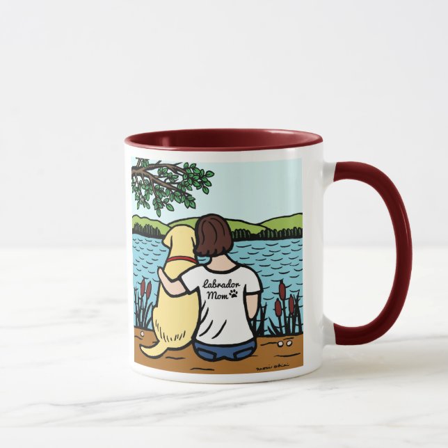 Gelbes Labrador und Mama 2 Tasse (Rechts)