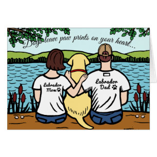 Gelbes Labrador und Mama und Vater