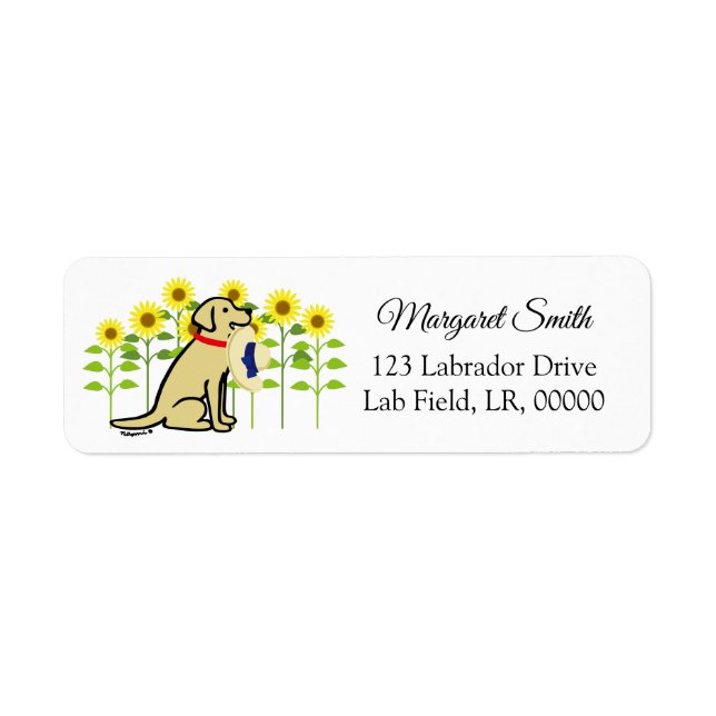Gelbes Labrador und Sonnenblumen Sommer (Vorne)
