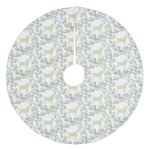 Gelbes Labrador - Weihnachtsfeiertag - Hundeblatt Fleece Weihnachtsbaumdecke