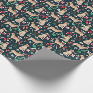 Gelbes Labrador-Weihnachtspapier Geschenkpapier