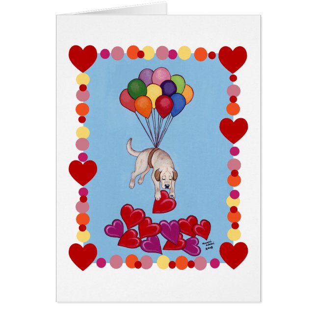 Gelbes Labrador, welches die LIEBE sammelt (Vorne)