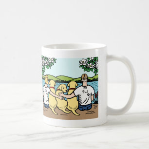 Gelbes Labradors und Eltern-Porträt Kaffeetasse