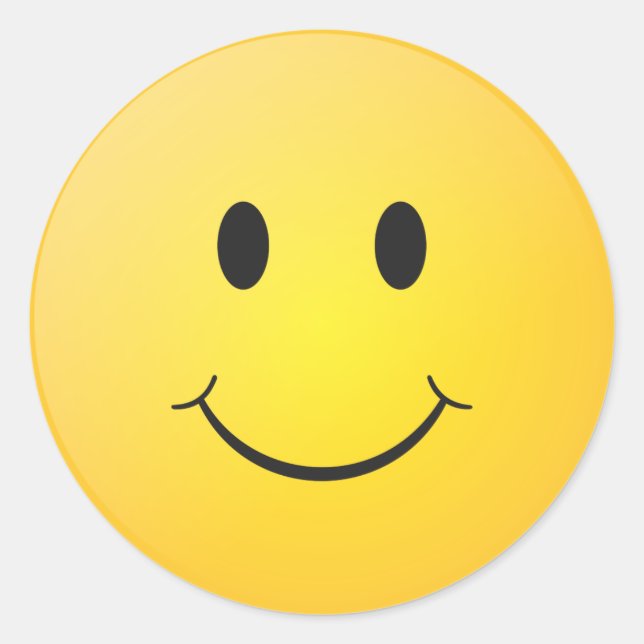 Gelbes Lächeln Runder Aufkleber (Vorderseite)