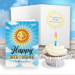 Gelbes Lächeln Sun Brother in Law Geburtstagskarte Karte<br><div class="desc">Lassen Sie sich von Ihrem Schwager an ihrem Geburtstag besonders verwöhnen,  indem Sie ihr diese fröhliche,  dekorative Gelb- und Orangensonne schicken,  die im blauen Himmel mit Wolken schwebt. Im Text steht: "Die Sonne scheint an dem Tag,  an dem du geboren warst,  nur etwas heller."</div>