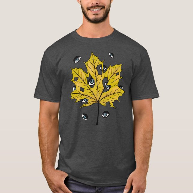 Gelbes Leaf Creepy T-Shirt (Vorderseite)