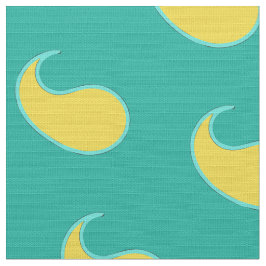 Gelbes Leaf mit türkisfarbenem Hintergrund Stoff