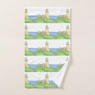 Gelbes Leuchtturm Handtuch