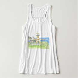Gelbes Leuchtturm Tank Top; Ocean Blue Top
