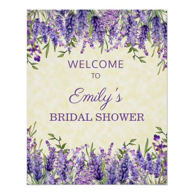 Gelbes Lila Brautparty Poster (Vorderseite)