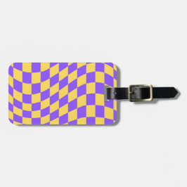 Gelbes Lila Prüfbrett-Muster Gepäckanhänger