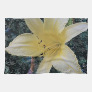gelbes Lilien-Geschirrtuch Küchentuch