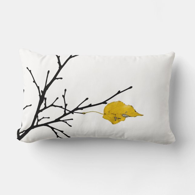 Gelbes Limones Baumblatt Lendenkissen (Vorderseite)