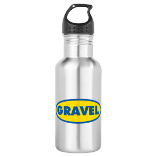 Gelbes Logo für Kegelradfahren Edelstahlflasche