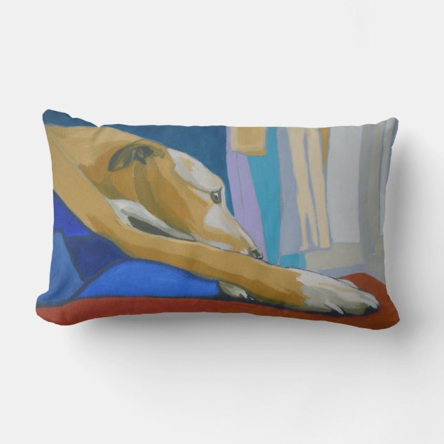 Gelbes Lurcherkissen Lendenkissen (Vorderseite)