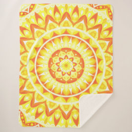 Gelbes Mandala Helle Sonne Boho Gemütlich Fröhlich Sherpadecke