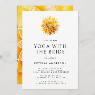 Gelbes Mandala Yoga mit Bride Einladung