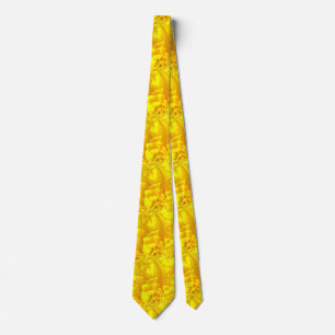Gelbes Marigold Floral Nahtloses Muster Krawatte