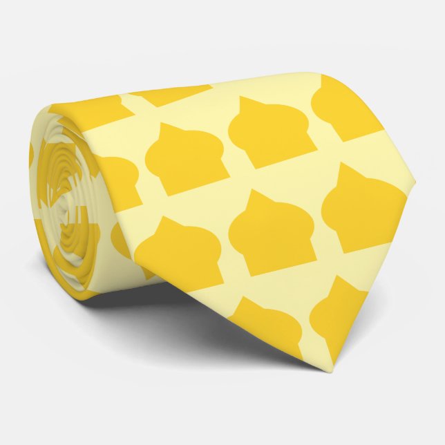Gelbes marokkanisches Musterdesign Krawatte (Gerollt)