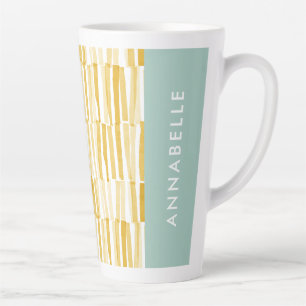 Gelbes modernes abstraktes Muster personalisiert Milchtasse