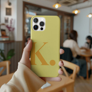 Gelbes Monogramm Buchstabengrundfarbe Minimalistis Case-Mate iPhone Hülle