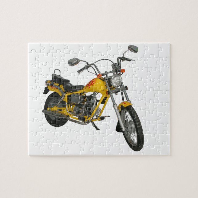 Gelbes Motorrad Puzzle (Horizontal)