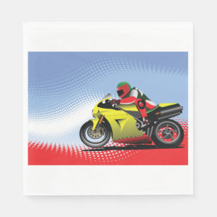 Gelbes Motorradpapier Napkins Serviette