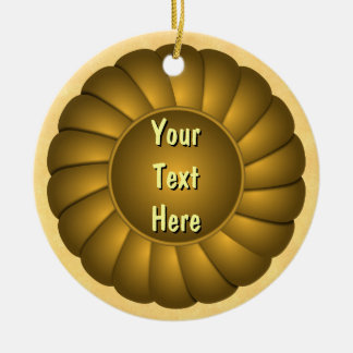 Gelbes Multifunktionsrosette zum Personalisieren Keramikornament