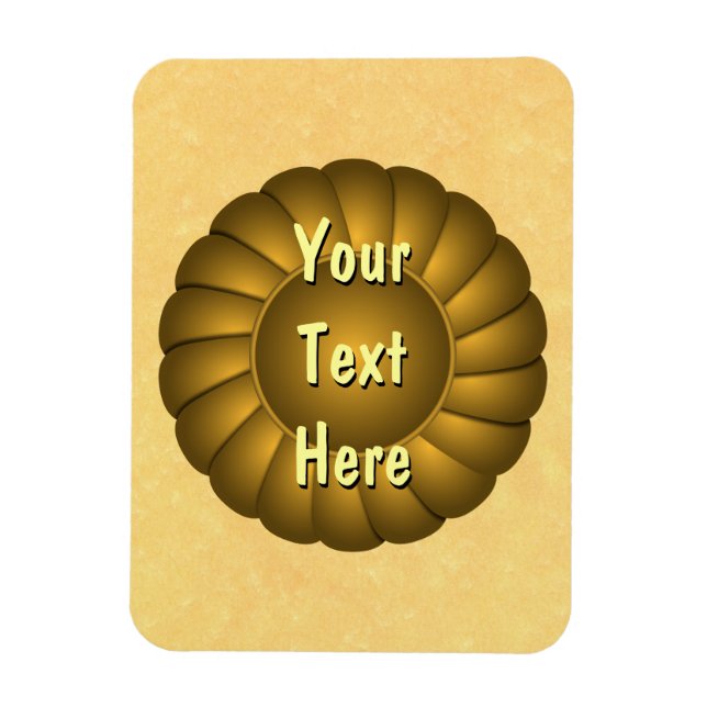 Gelbes Multifunktionsrosette zum Personalisieren Magnet (Vertikal)