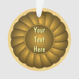 Gelbes Multifunktionsrosette zum Personalisieren Ornament