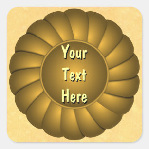 Gelbes Multifunktionsrosette zum Personalisieren Quadratischer Aufkleber