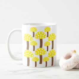 Gelbes Mushroom-Muster Kaffeetasse