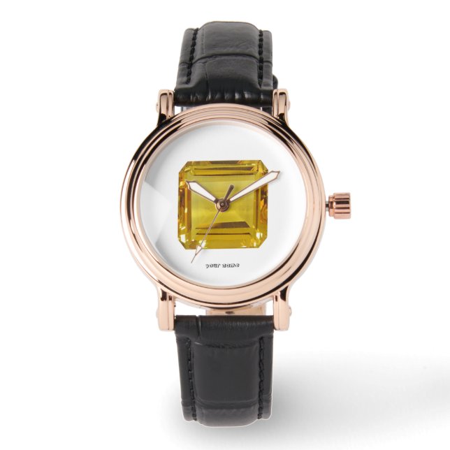 Gelbes Muster Armbanduhr (Vorderseite)