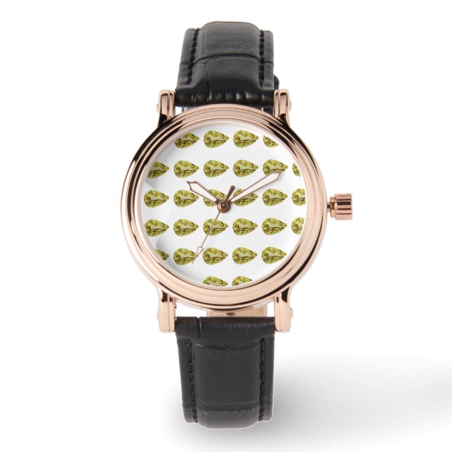 Gelbes Muster Armbanduhr (Vorderseite)