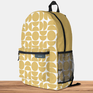 Gelbes Muster aus dem Mittelalter Bedruckter Rucksack
