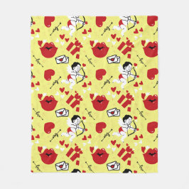 Gelbes Muster des Valentinstags Fleecedecke