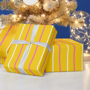 Gelbes Muster für vertikale Streifen Geschenkpapier