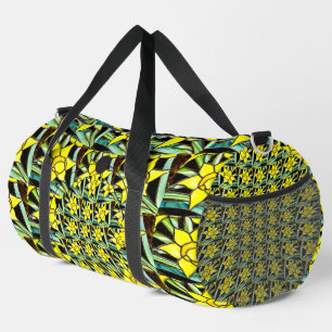 Gelbes Muster für wertvolle Blume Duffle Bag