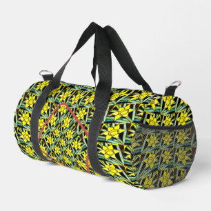 Gelbes Muster für wertvolle Blume Duffle Bag