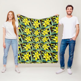 Gelbes Muster für wertvolle Blume Fleecedecke
