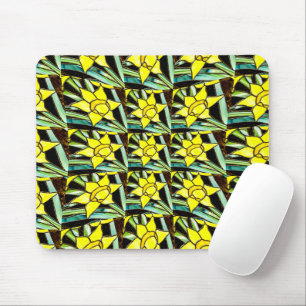 Gelbes Muster für wertvolle Blume Mousepad