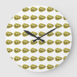 Gelbes Muster Große Wanduhr