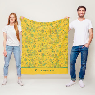 Gelbes, nahtloses Muster personalisiert Fleecedecke