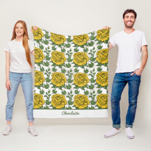 Gelbes, nahtloses Muster personalisiert Fleecedecke