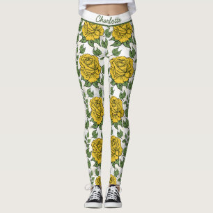 Gelbes, nahtloses Muster personalisiert Leggings