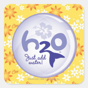 Gelbes Namensmuster Quadratischer Aufkleber