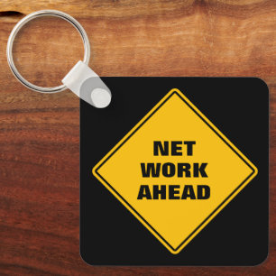 Gelbes Netz: personalisiertes Straßenzeichen Schlüsselanhänger