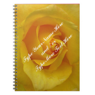 Gelbes Notizbuch Personalisierte Romantische Rosen Notizblock
